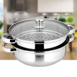 28cm汤蒸锅 不锈钢双层蒸煮两用锅 单底蒸锅锅 礼品赠品 促销送礼 钢力厨具